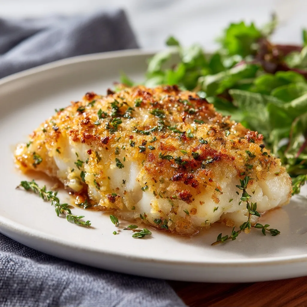 Garlic Parmesan Baked Cod with Lemon Zest